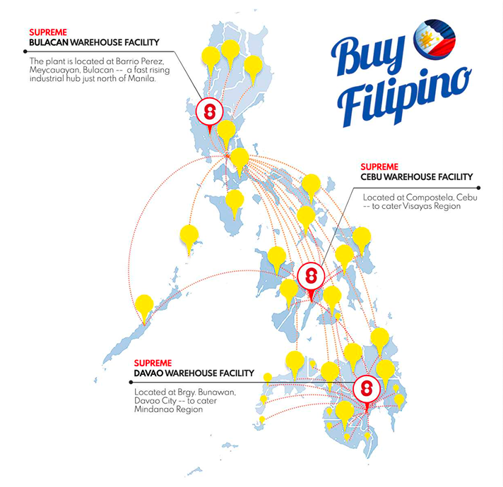 Supreme Pipe distribution map