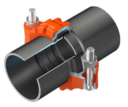 Grooved piping system cutaway
