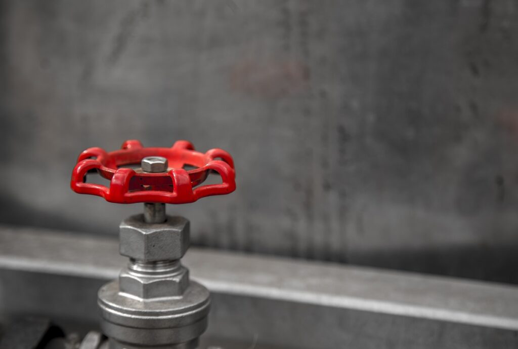 Valve red background clear concept